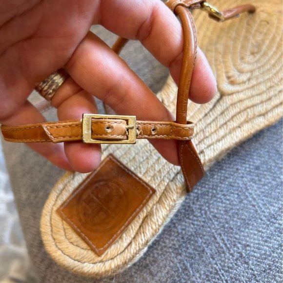 TORY BURCH gorgeous espadrille leather sandals. Brown/tan. Excellent condition. - Picture 6 of 11